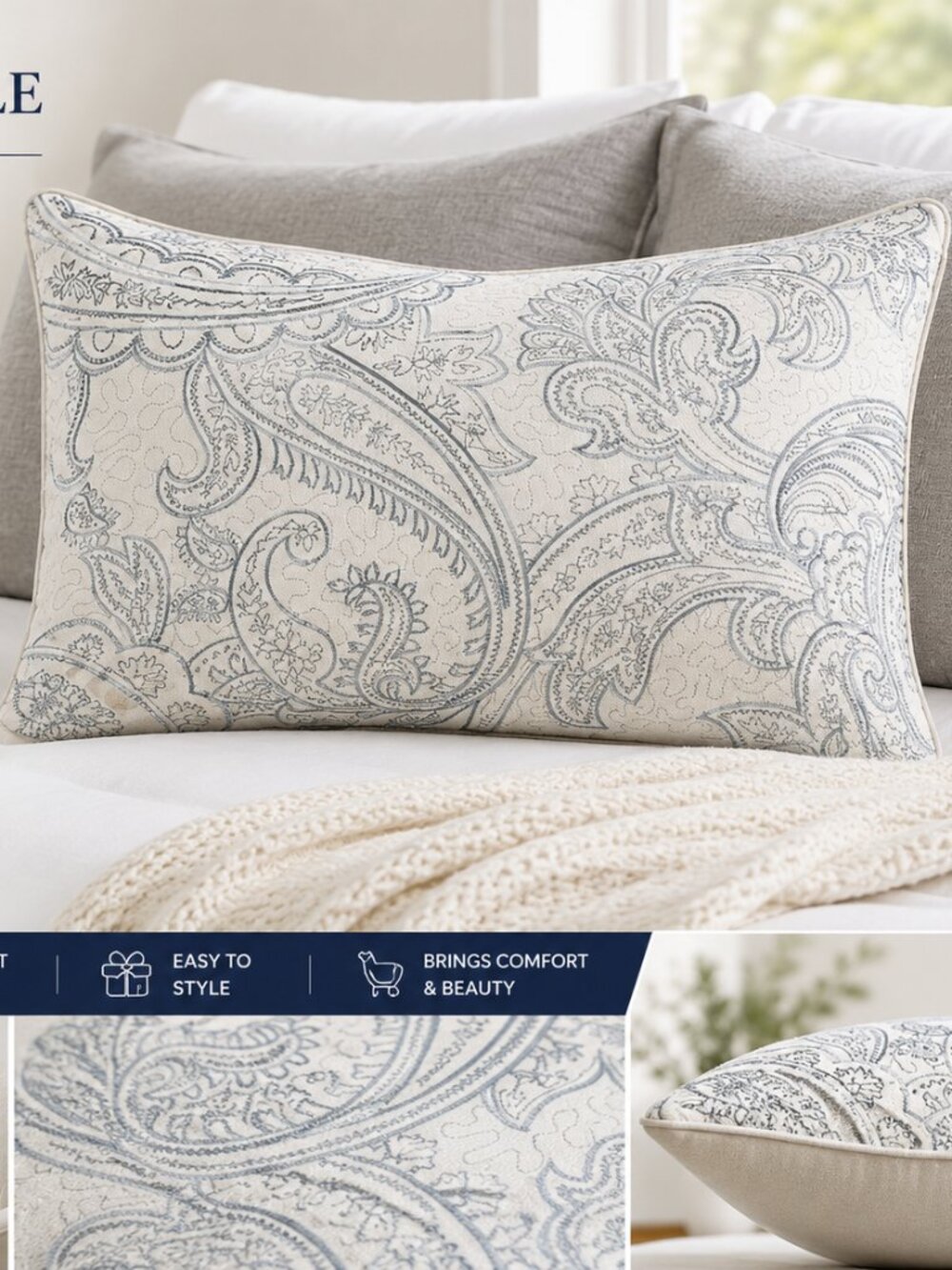 Harbor House Chelsea Paisley Oblong Pillow